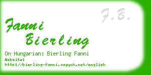 fanni bierling business card